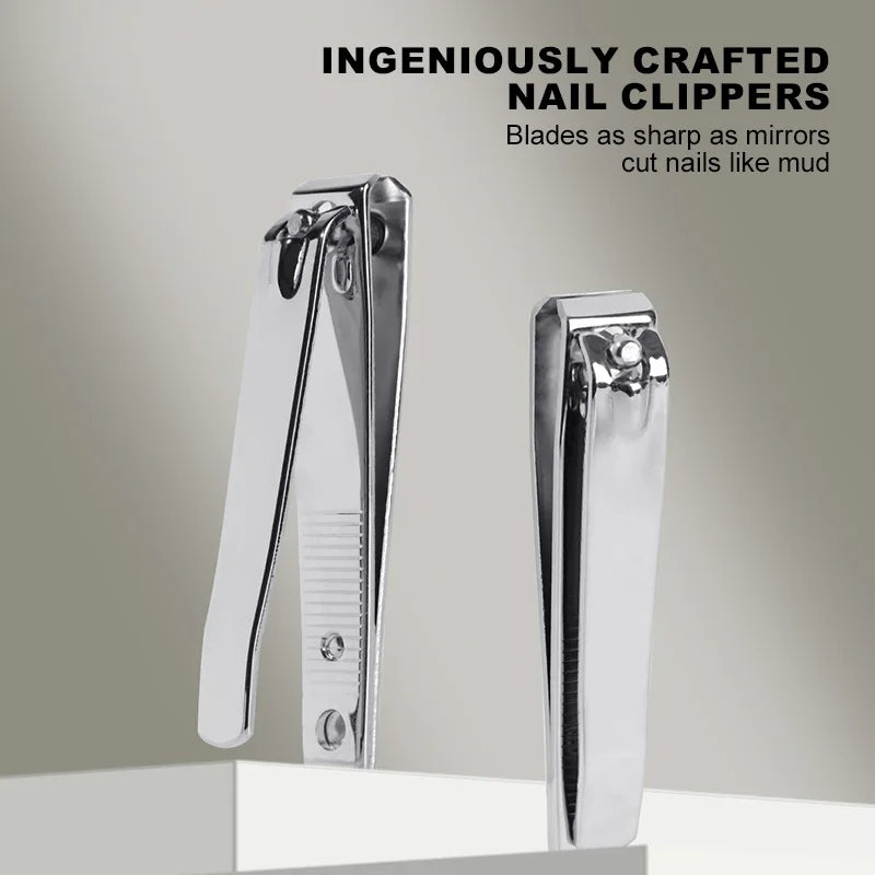 Nail Clippers Professional Metal Nail Cutter Nail Trimmer Fingernail Cutters with Nail File Sharp Manicure Tools For Adult Women