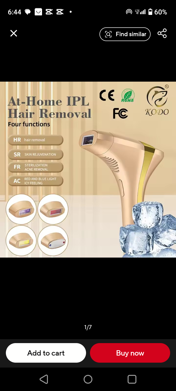 Ice laser hair removal device