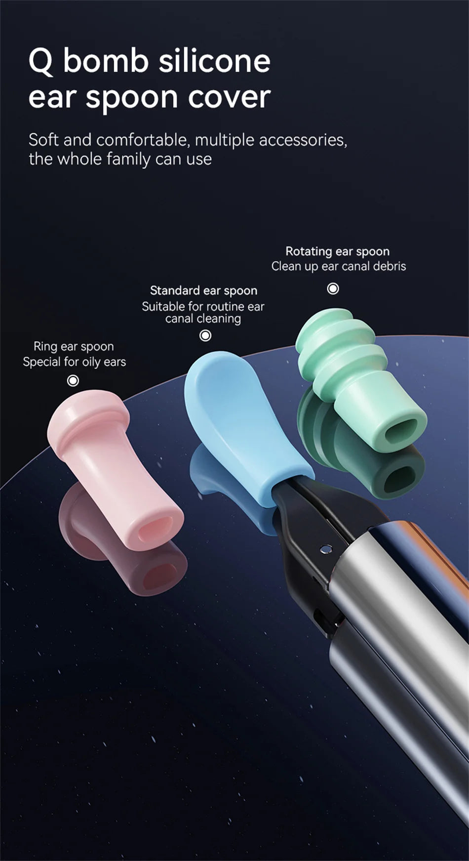 Ear Wax Removal Tool with 12MP Camera Ear Cleaner Omnidirectional Tweezers Wireless Earwax Remove Tool with 6 Ear Spoon Ear Care