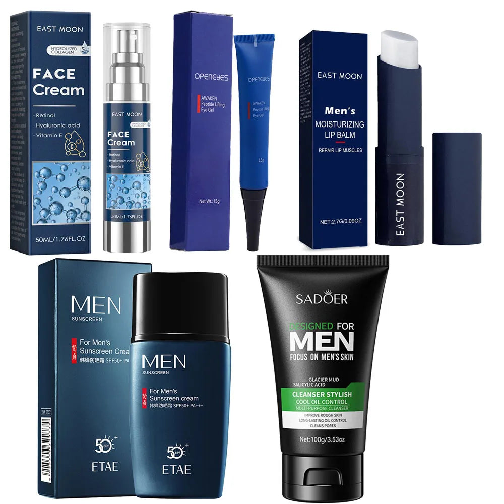 Men's Skincare Cream/eye cream Cleanser Sunscrenn Lip Balm Moisturizing Hydrating Cleaning Nourishing Skin Care Product