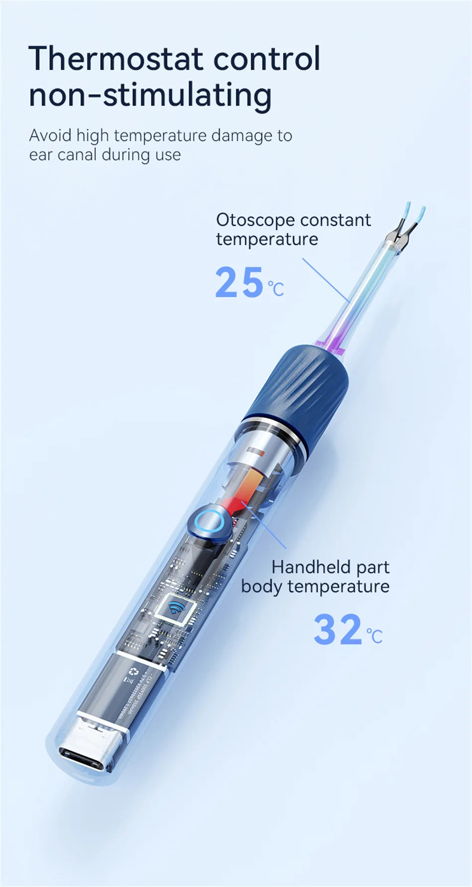 Ear Wax Removal Tool with 12MP Camera Ear Cleaner Omnidirectional Tweezers Wireless Earwax Remove Tool with 6 Ear Spoon Ear Care