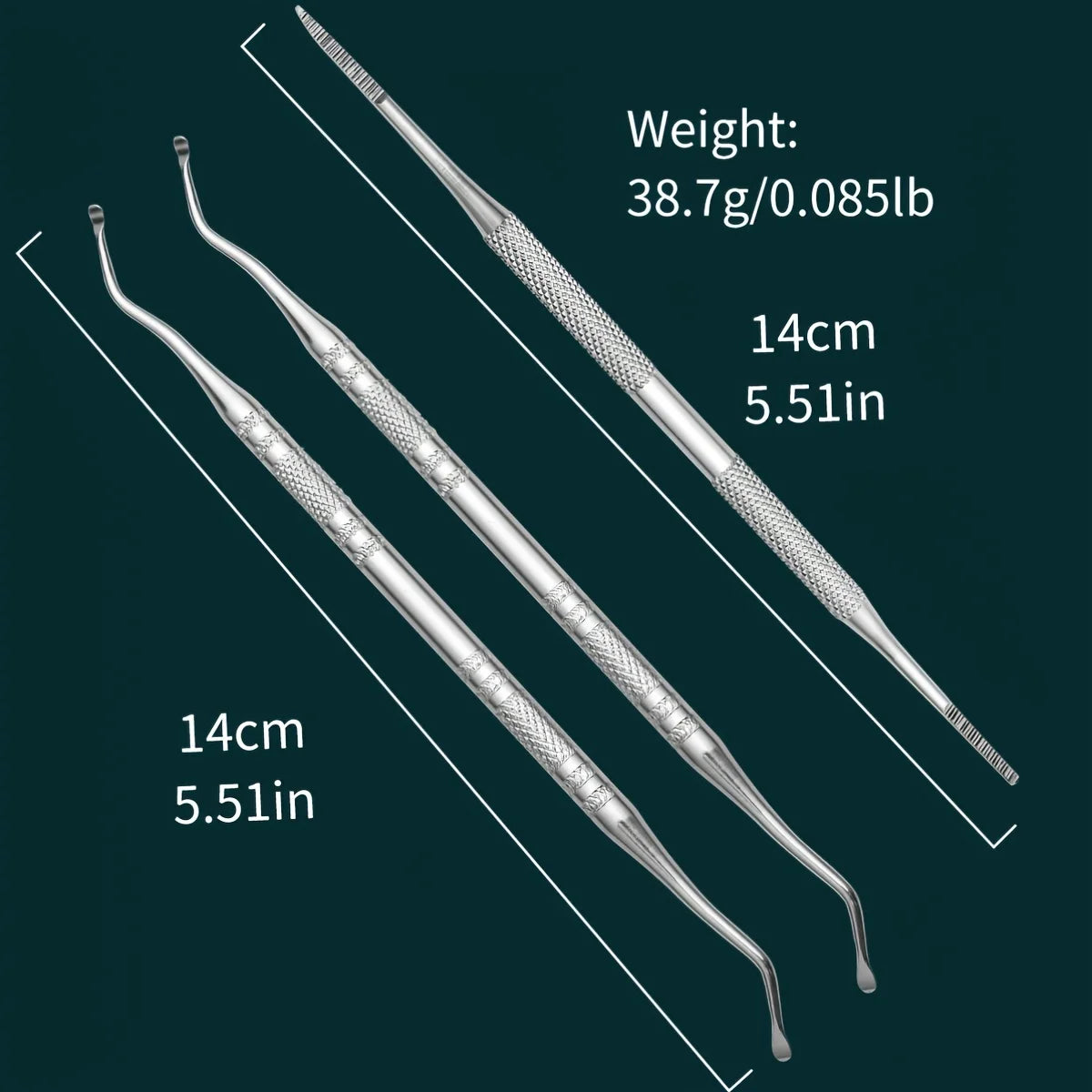 Professional 3-Piece Pedicure Tools - Nail Groove Cleaner, Nail File, And Toenail Lifter - Anti-Slip Design For Safe Nail Care