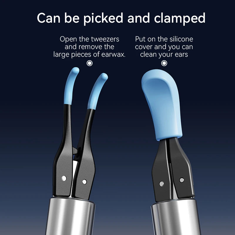 Ear Wax Removal Tool with 12MP Camera Ear Cleaner Omnidirectional Tweezers Wireless Earwax Remove Tool with 6 Ear Spoon Ear Care