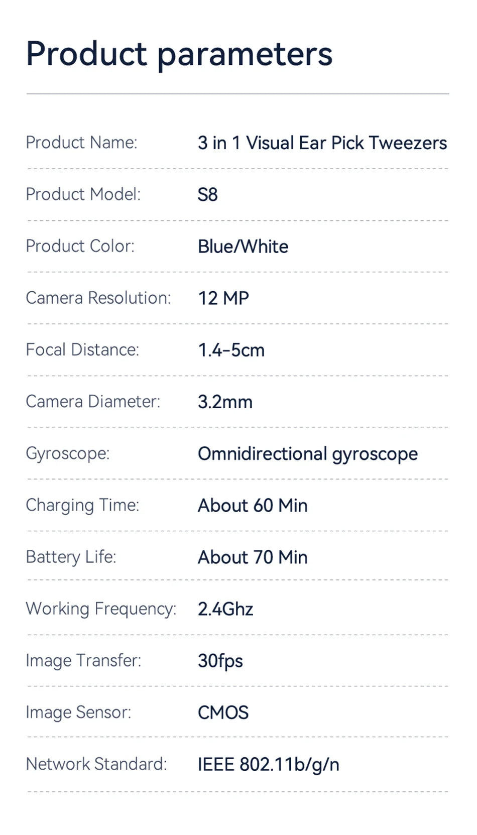 Ear Wax Removal Tool with 12MP Camera Ear Cleaner Omnidirectional Tweezers Wireless Earwax Remove Tool with 6 Ear Spoon Ear Care