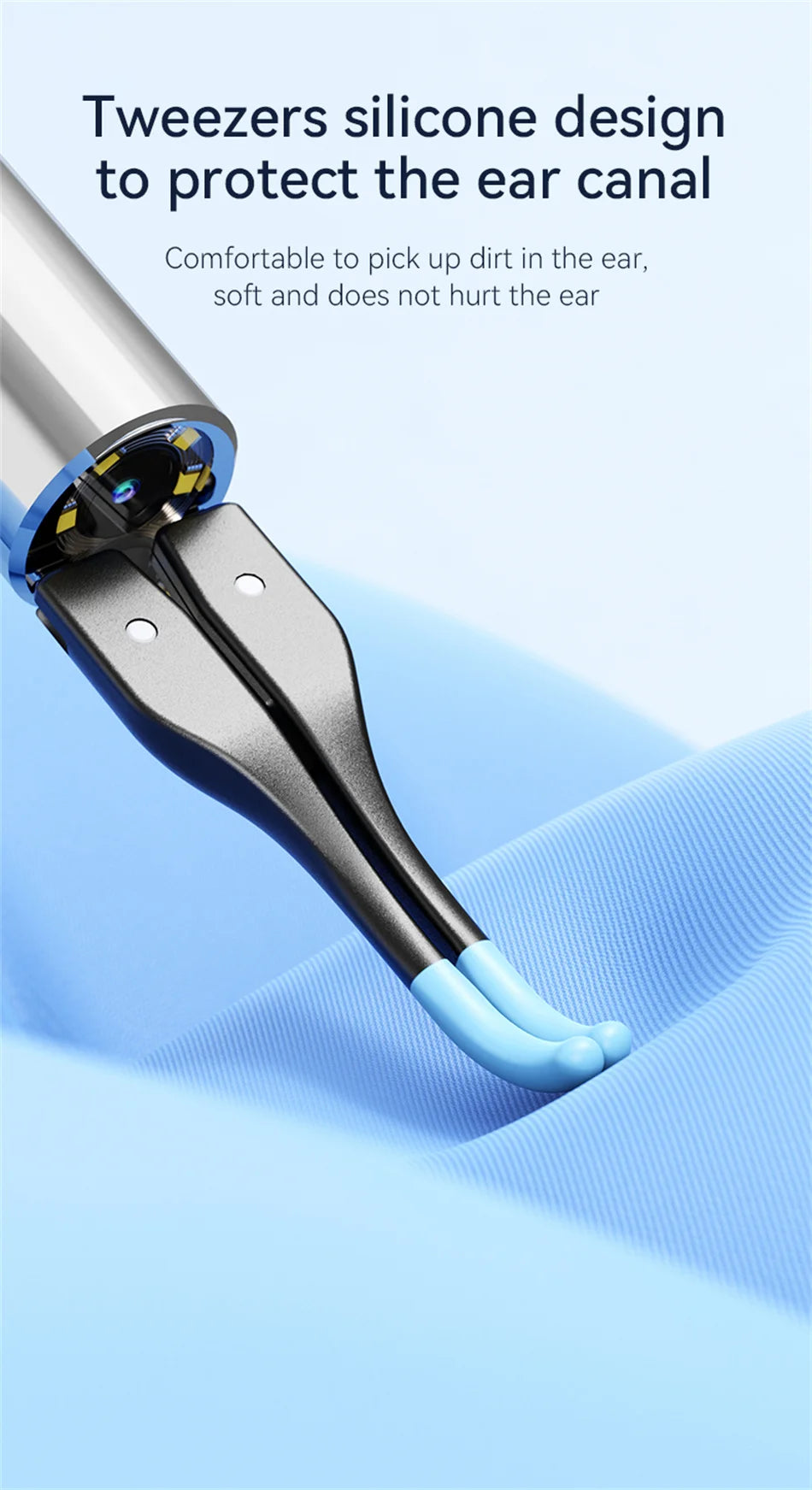Ear Wax Removal Tool with 12MP Camera Ear Cleaner Omnidirectional Tweezers Wireless Earwax Remove Tool with 6 Ear Spoon Ear Care